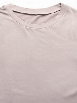 Simple Casual Crew Neck Short Sleeve Loungewear Set - Image 26