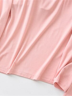 Simple Comfort Crew Neck Long Sleeve Elastic Waist Pajama Set - Image 14