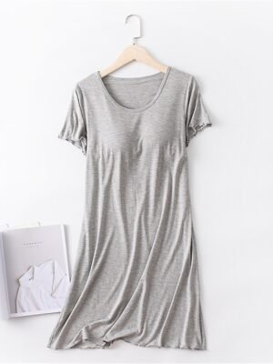 Simple Comfort Crew Neck Short Sleeve Nightgown - Image 2