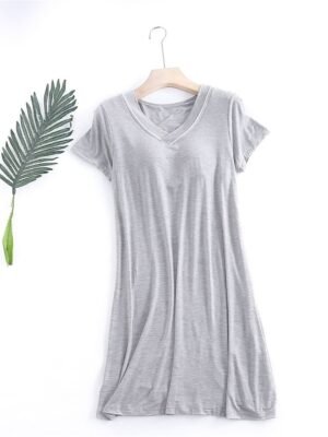 Simple Comfort V Wire Short Sleeve Nightgown - Image 1
