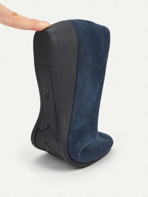 Soft Navy Blue Faux Suede Slip-on Flats - Image 5