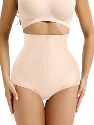 Solid Shaping Mesh High Waist Shapewear Panty - Image 6