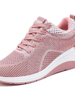 Sporty Casual Minimalist Hidden Heel Lace-up Sneakers - Image 7