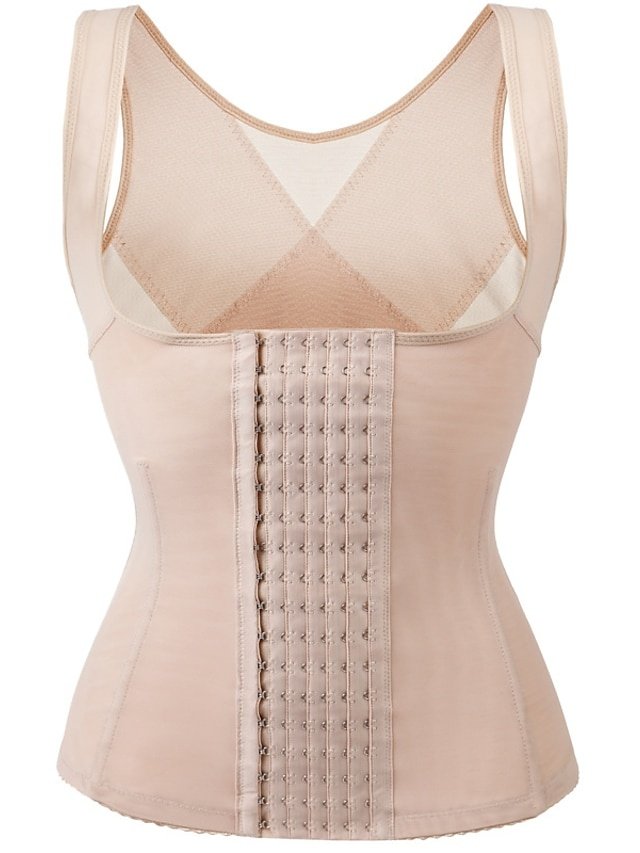Sporty Comfortable Pure Colour Hook & Eye Waist Trainer - Image 6