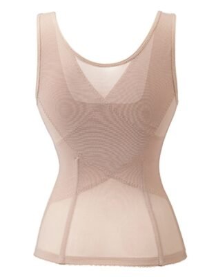 Sporty Comfortable Pure Colour Hook & Eye Waist Trainer - Image 7