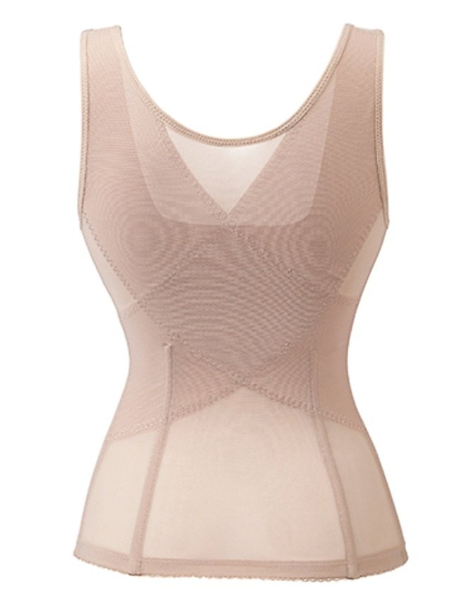 Sporty Comfortable Pure Colour Hook & Eye Waist Trainer - Image 7