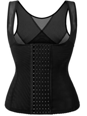 Sporty Comfortable Pure Colour Hook & Eye Waist Trainer - Image 8