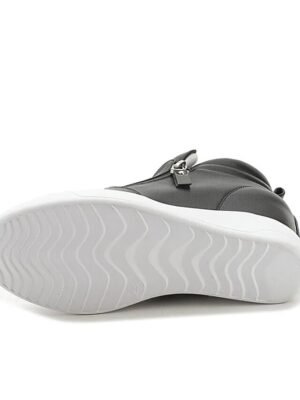 Sporty High-Top Wedge Faux Leather Ankle Boots - Image 8