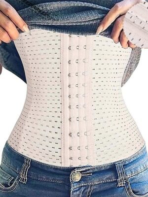Sporty Plus Size Solid Colour Front Close Waist Trainer - Image 11