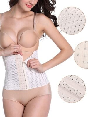 Sporty Plus Size Solid Colour Front Close Waist Trainer - Image 12