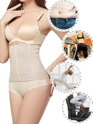 Sporty Plus Size Solid Colour Front Close Waist Trainer - Image 16
