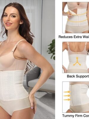 Sporty Plus Size Solid Colour Front Close Waist Trainer - Image 17