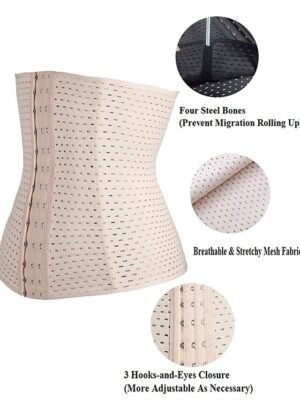 Sporty Plus Size Solid Colour Front Close Waist Trainer - Image 18