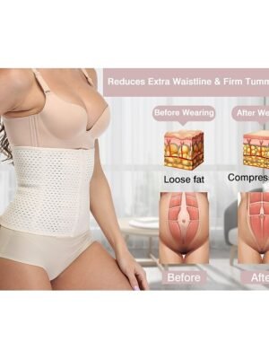 Sporty Plus Size Solid Colour Front Close Waist Trainer - Image 24