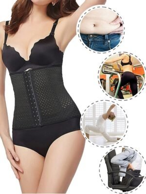 Sporty Plus Size Solid Colour Front Close Waist Trainer - Image 6