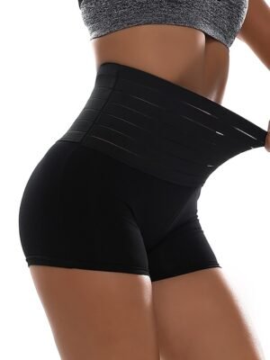 Sporty Skinny Solid High Waist Scrunch Butt Short Pants - Image 10