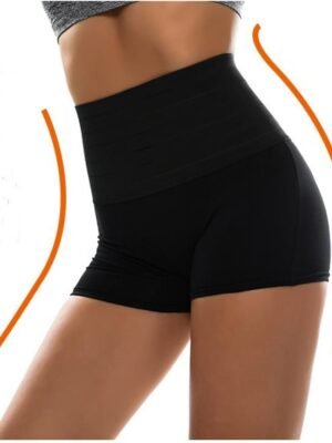 Sporty Skinny Solid High Waist Scrunch Butt Short Pants - Image 4