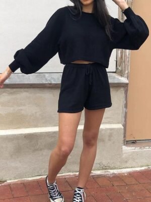 Street Regular Fit Solid Colour Round Neck Set - Image 16