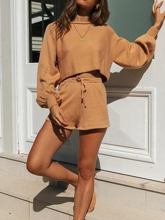 Street Regular Fit Solid Colour Round Neck Set - Image 2