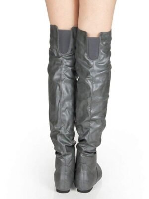 Stylish Casual Round Toe Over-the-Knee Slouch Boots - Image 5
