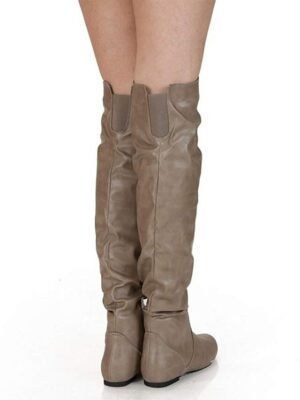Stylish Casual Round Toe Over-the-Knee Slouch Boots - Image 7