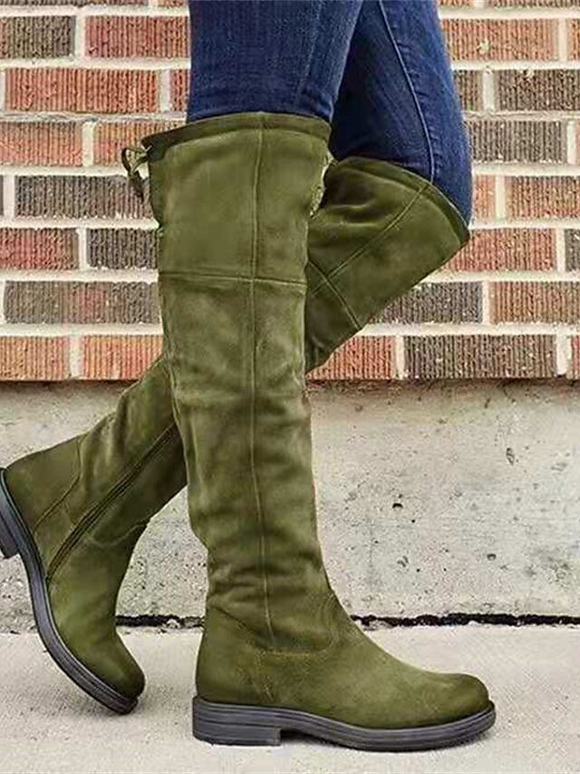 Stylish Flat Heel Suede Over-the-Knee Boots - Image 2