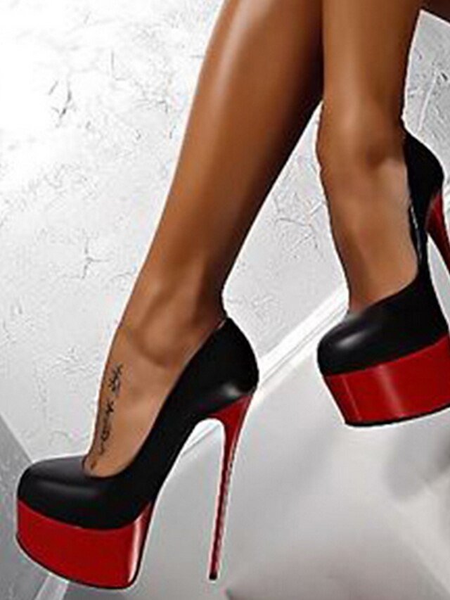 Stylish High Platform Black and Red Heels - Image 1