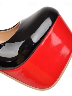 Stylish High Platform Black and Red Heels - Image 10