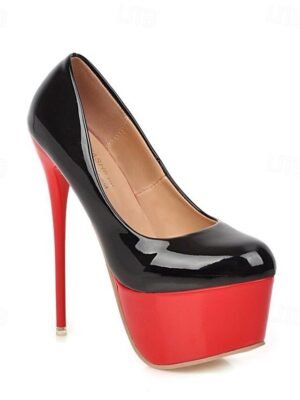 Stylish High Platform Black and Red Heels - Image 7