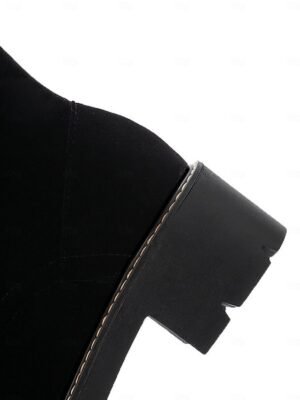 Stylish Knee-High Lace-Up Faux Suede Boots - Image 13