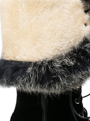 Stylish Knee-High Lace-Up Faux Suede Boots - Image 14