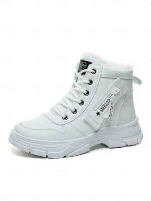 Stylish Lace-Up Ankle Warm Fur Lined Winter Boots - Image 10