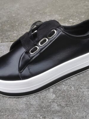 Stylish Metallic Platform Casual Low Top Sneakers - Image 8
