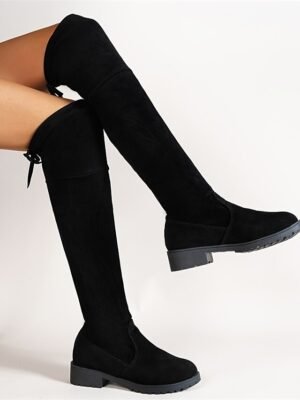 Stylish Over-the-Knee Suede Chunky Heel Boots - Image 3