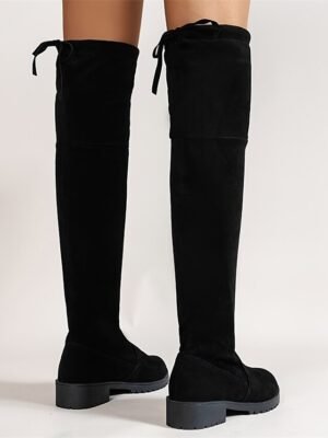 Stylish Over-the-Knee Suede Chunky Heel Boots - Image 5