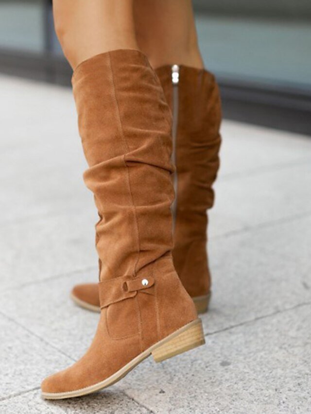 Suede Slouchy Over-the-Knee Boots - Image 5