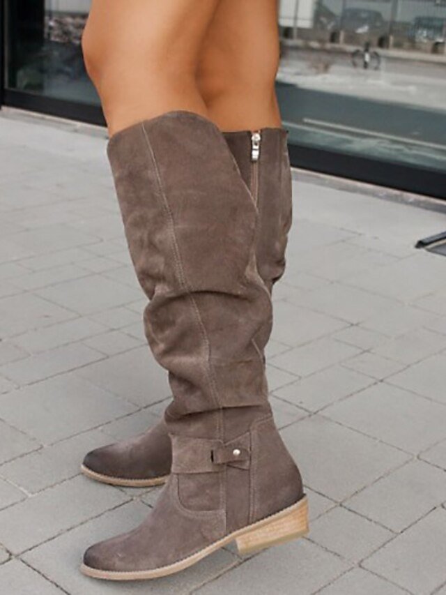 Suede Slouchy Over-the-Knee Boots - Image 6