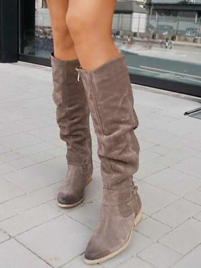 Suede Slouchy Over-the-Knee Boots - Image 7