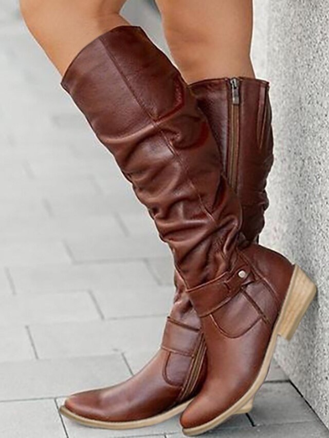 Suede Slouchy Over-the-Knee Boots - Image 9