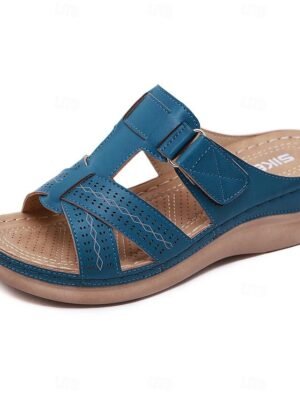 Summer Casual Black Slip-On Cut-Out Sandals - Image 10