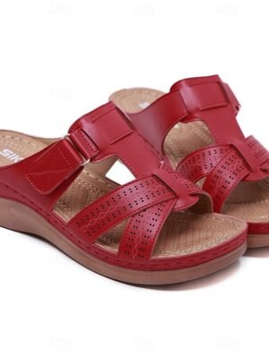 Summer Casual Black Slip-On Cut-Out Sandals - Image 15