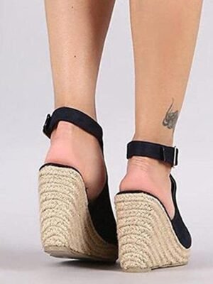 Summer Casual Minimalism Wedge Peep Toe Sandals - Image 2