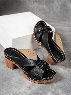 Summer Chunky Floral Open Toe Platform Sandals - Image 16