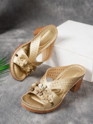 Summer Chunky Floral Open Toe Platform Sandals - Image 8