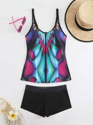 Summer Plus Size Sleeveless Tankini Set - Image 11