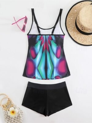 Summer Plus Size Sleeveless Tankini Set - Image 12