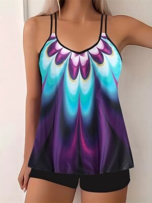 Summer Plus Size Sleeveless Tankini Set - Image 13