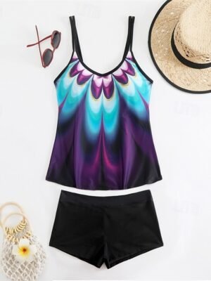 Summer Plus Size Sleeveless Tankini Set - Image 14