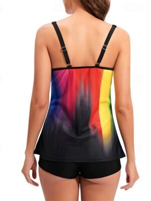 Summer Plus Size Sleeveless Tankini Set - Image 4