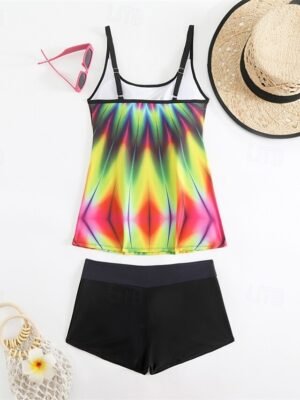 Summer Plus Size Sleeveless Tankini Set - Image 6